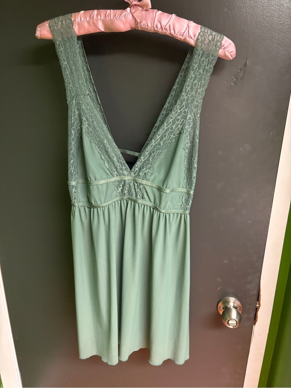 La Vie En Rose Green Lace Babydoll size S/M